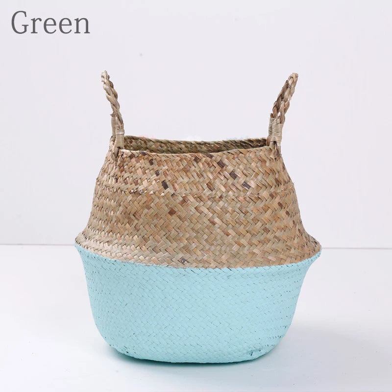 Handmade Woven Seagrass Storage Basket – Natural, Foldable & Versatile