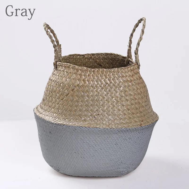 Handmade Woven Seagrass Storage Basket – Natural, Foldable & Versatile