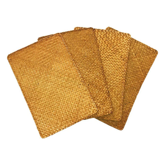 Handwoven Seagrass & Rattan Placemats – Set of 4