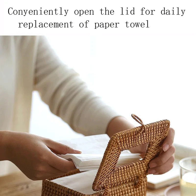 Handmade Rattan Tissue Box – Eco-Friendly Home Decor for a Cozy Living Space