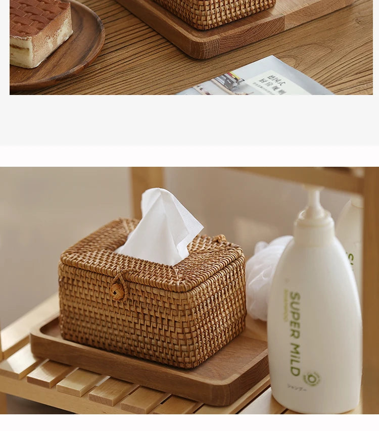 Handmade Rattan Tissue Box – Eco-Friendly Home Decor for a Cozy Living Space