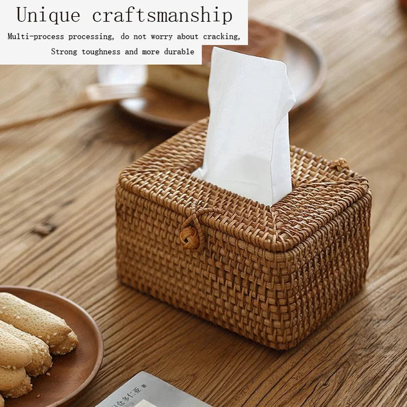 Handmade Rattan Tissue Box – Eco-Friendly Home Decor for a Cozy Living Space