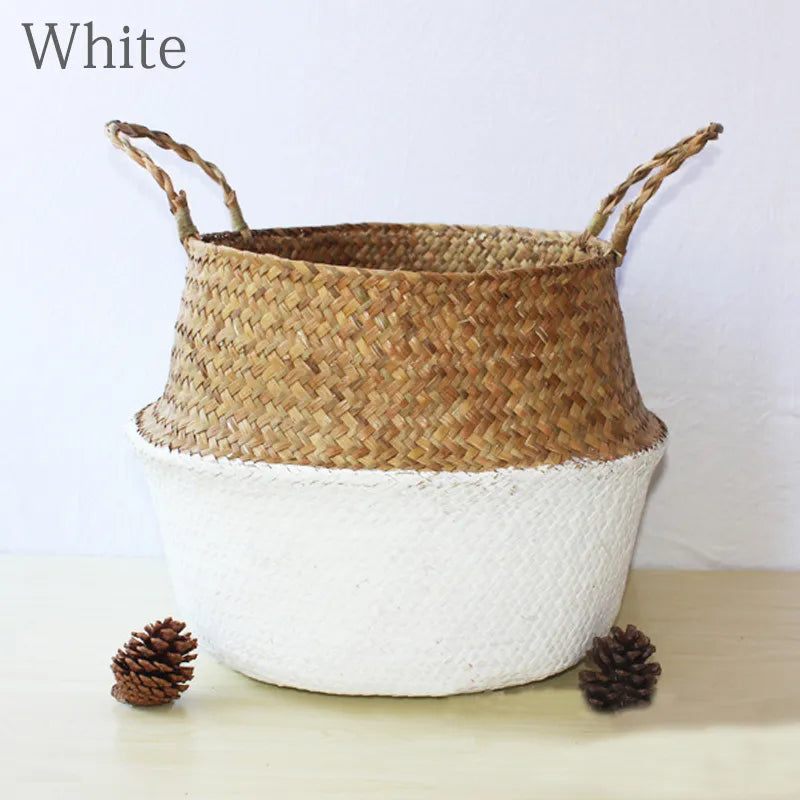 Handmade Woven Seagrass Storage Basket – Natural, Foldable & Versatile