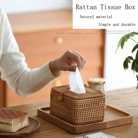 Handmade Rattan Tissue Box – Eco-Friendly Home Decor for a Cozy Living Space