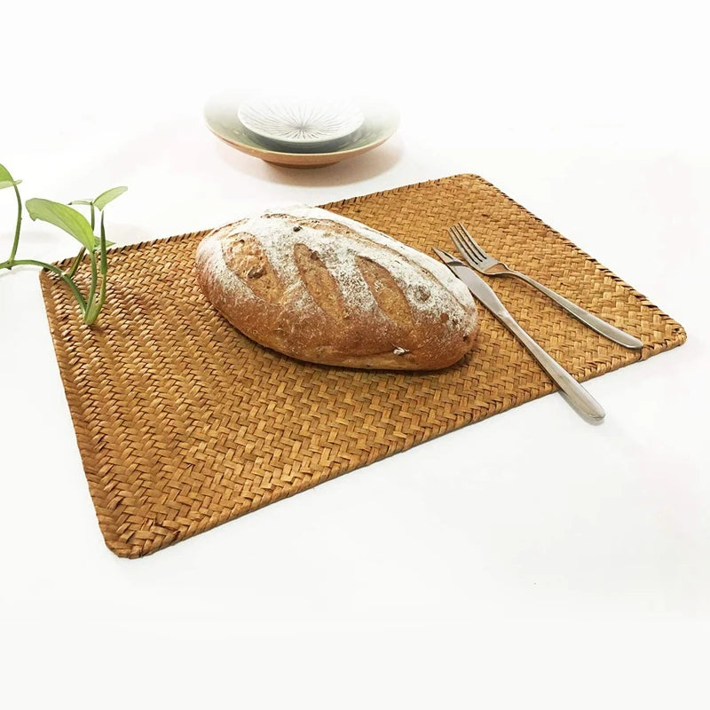 Handwoven Seagrass & Rattan Placemats – Set of 4