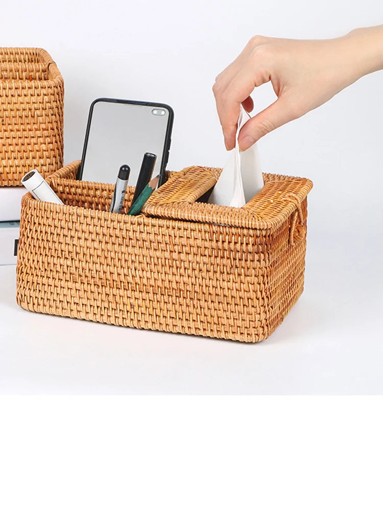 Handmade Rattan Tissue Box – Eco-Friendly Home Decor for a Cozy Living Space