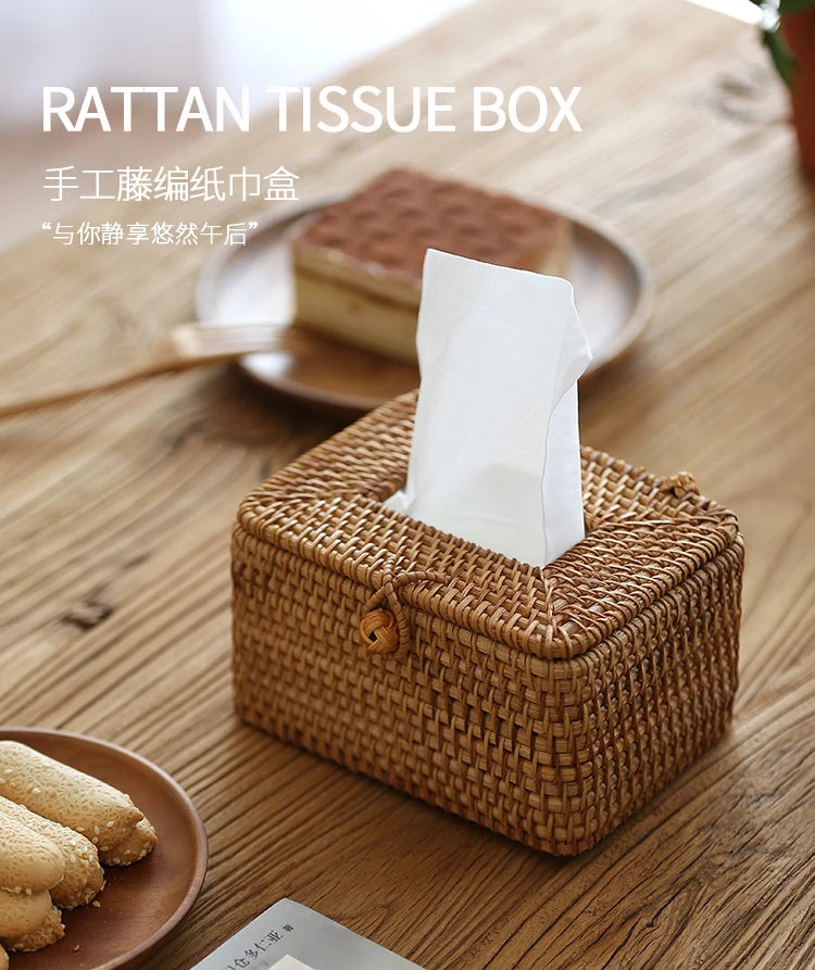 Handmade Rattan Tissue Box – Eco-Friendly Home Decor for a Cozy Living Space