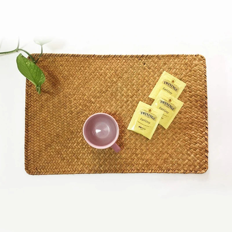 Handwoven Seagrass & Rattan Placemats – Set of 4