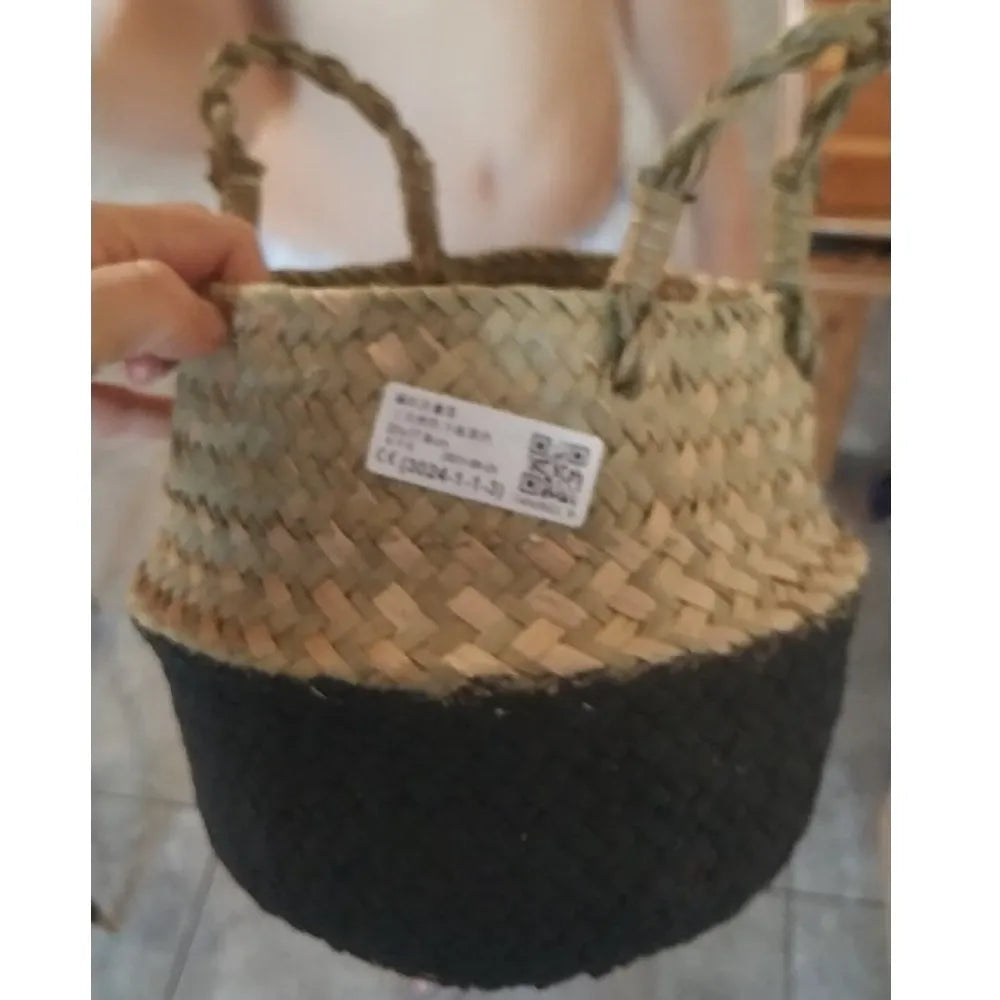 Handmade Woven Seagrass Storage Basket – Natural, Foldable & Versatile