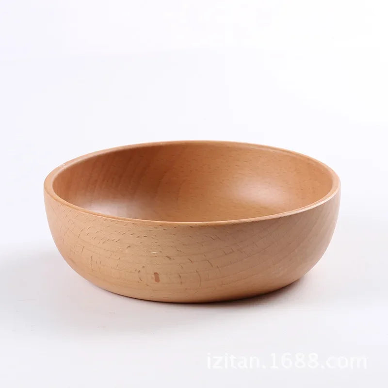 Natural Handmade Wooden Salad Bowl (Sold Individually)