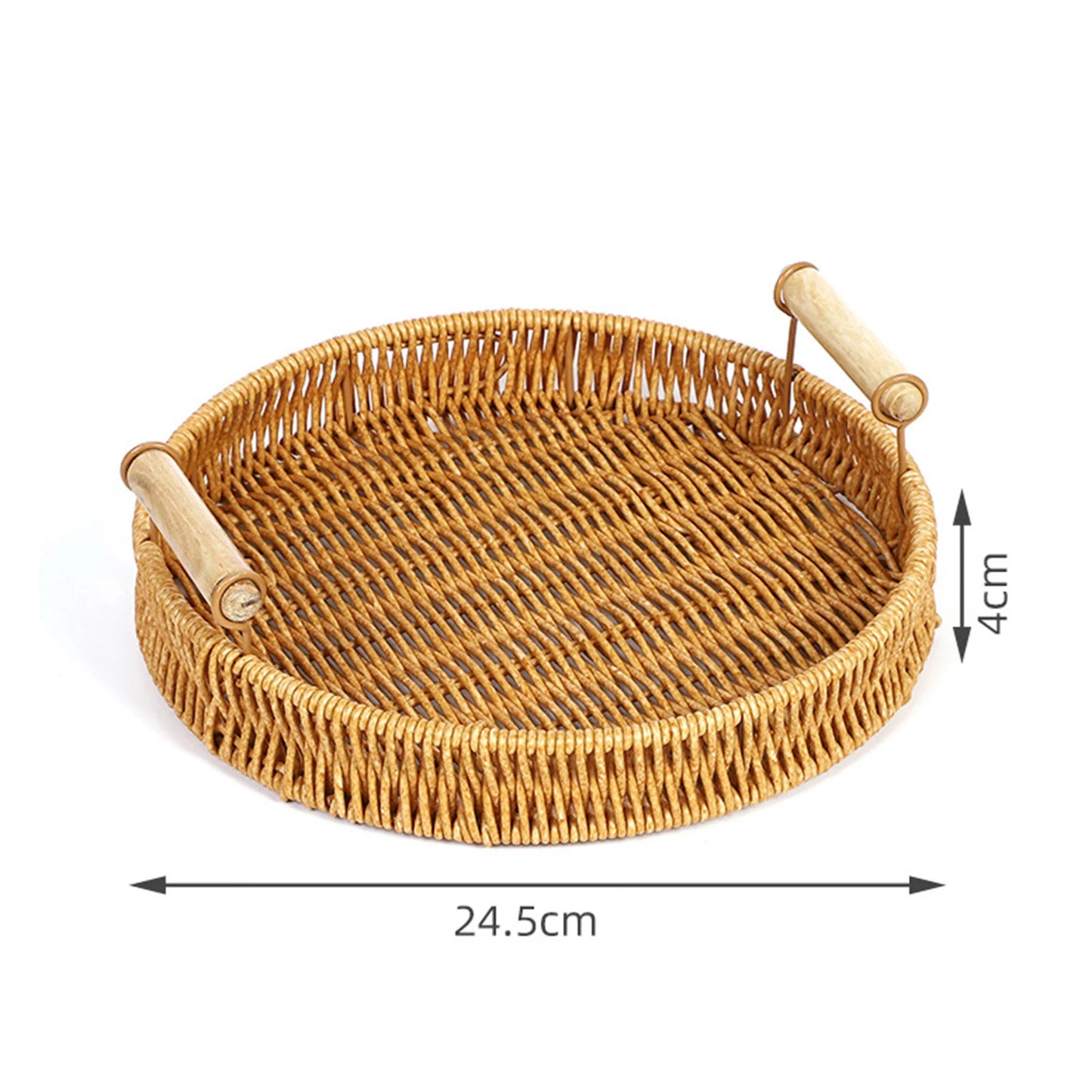 Oval Rattan Woven Serving Basket – Handmade Wicker Bread & Fruit Tray