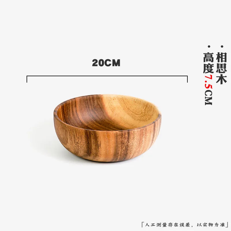 Handcrafted Wooden Bowl – Japanese Minimalist Style for Boho Dining