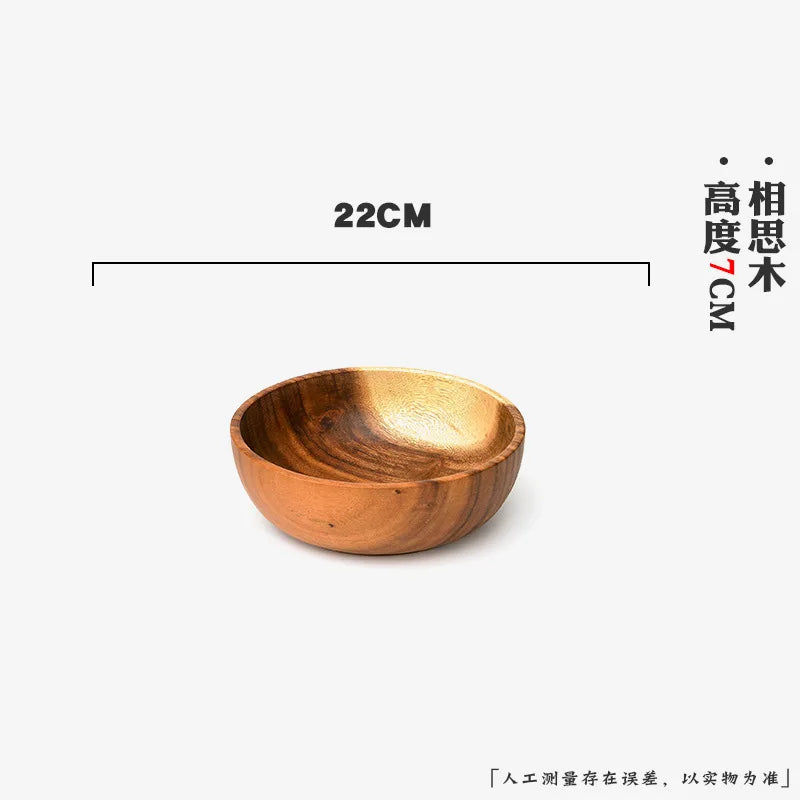 Handcrafted Wooden Bowl – Japanese Minimalist Style for Boho Dining