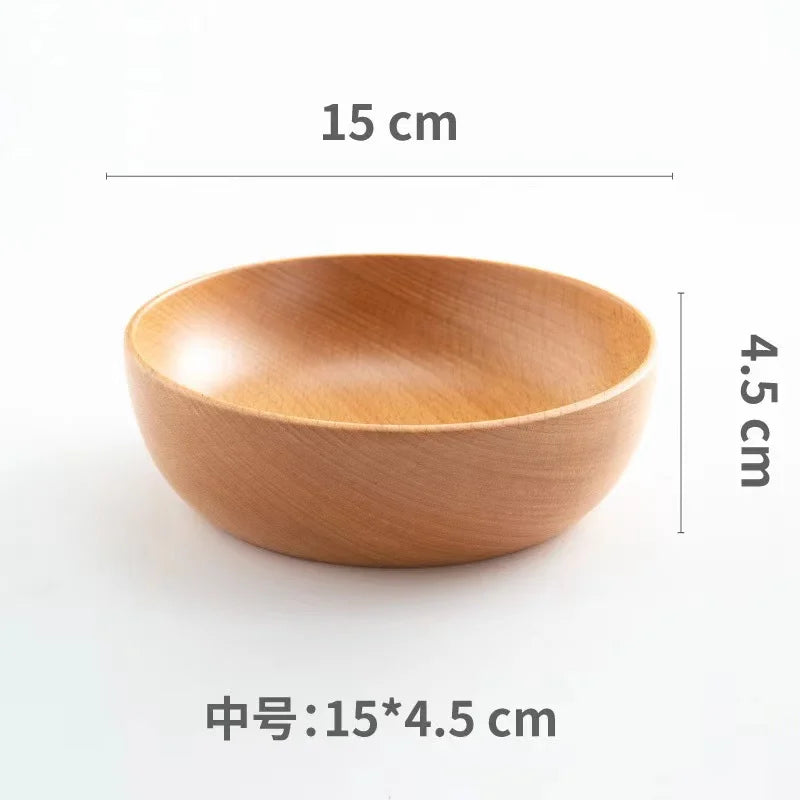 Natural Handmade Wooden Salad Bowl (Sold Individually)