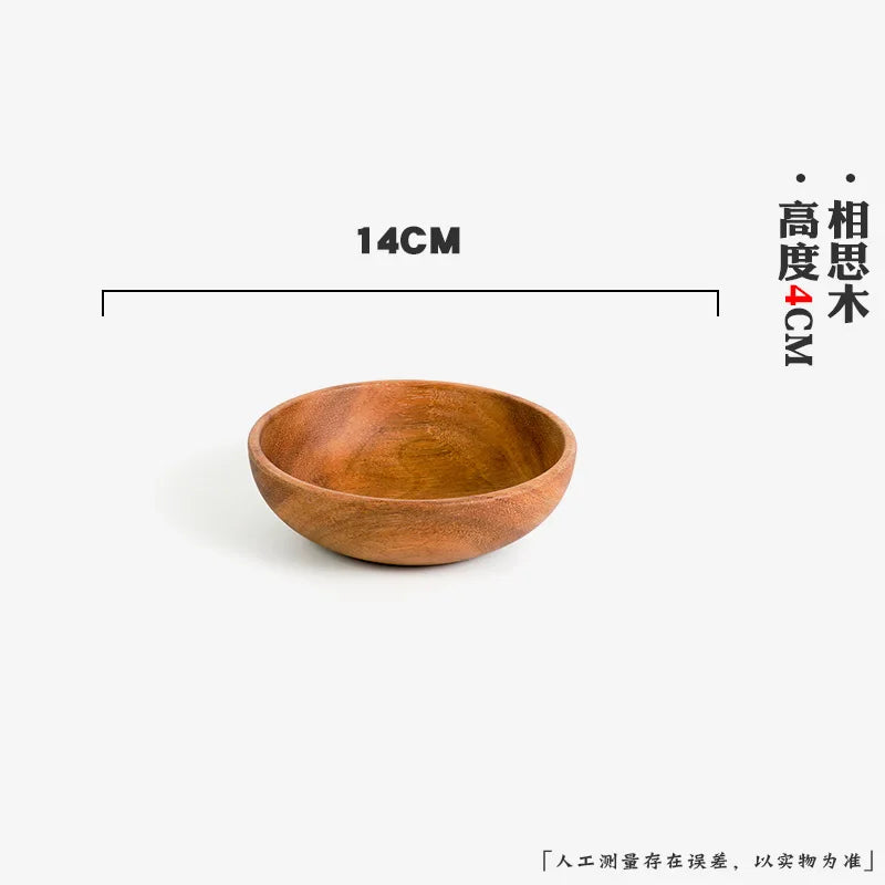 Handcrafted Wooden Bowl – Japanese Minimalist Style for Boho Dining