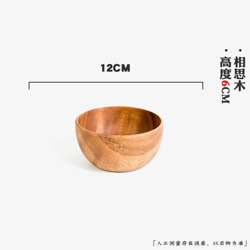 Handcrafted Wooden Bowl – Japanese Minimalist Style for Boho Dining