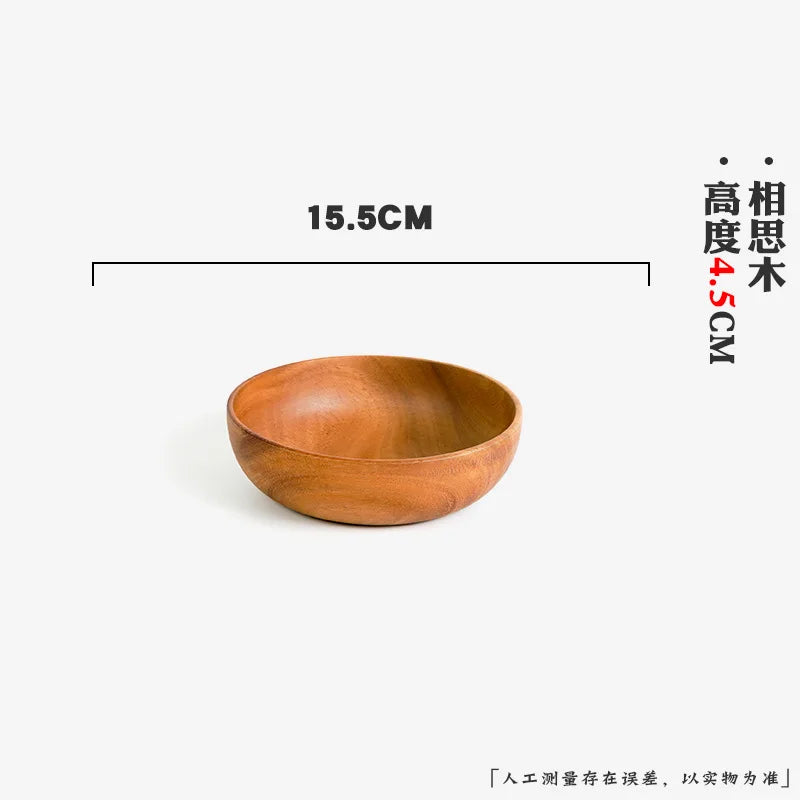 Handcrafted Wooden Bowl – Japanese Minimalist Style for Boho Dining