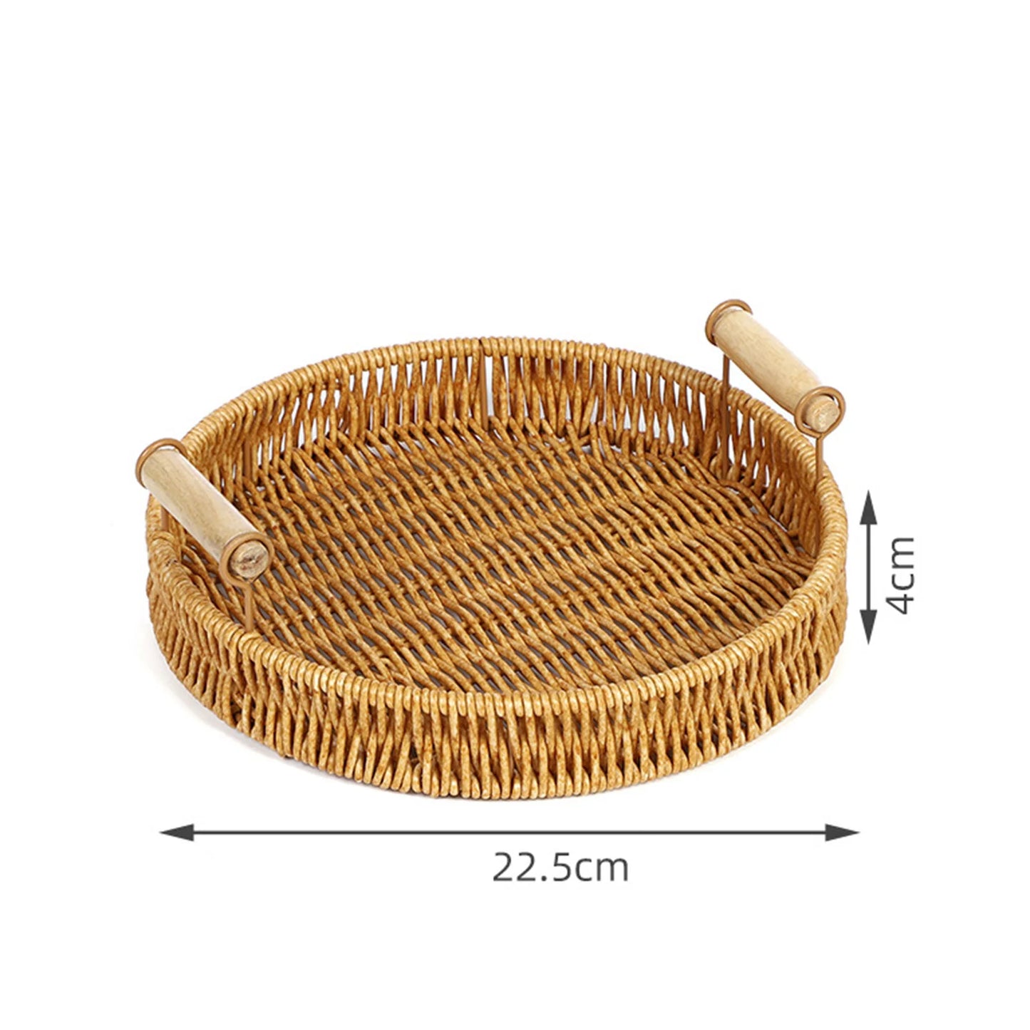 Oval Rattan Woven Serving Basket – Handmade Wicker Bread & Fruit Tray