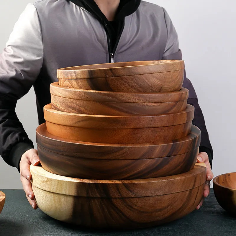 Handcrafted Wooden Bowl – Japanese Minimalist Style for Boho Dining