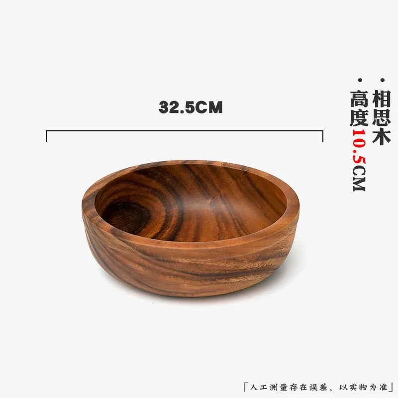 Handcrafted Wooden Bowl – Japanese Minimalist Style for Boho Dining