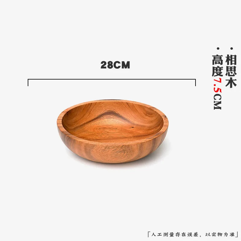 Handcrafted Wooden Bowl – Japanese Minimalist Style for Boho Dining