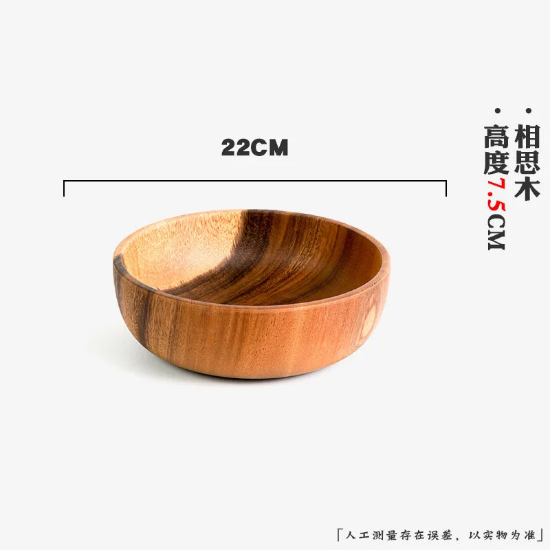 Handcrafted Wooden Bowl – Japanese Minimalist Style for Boho Dining