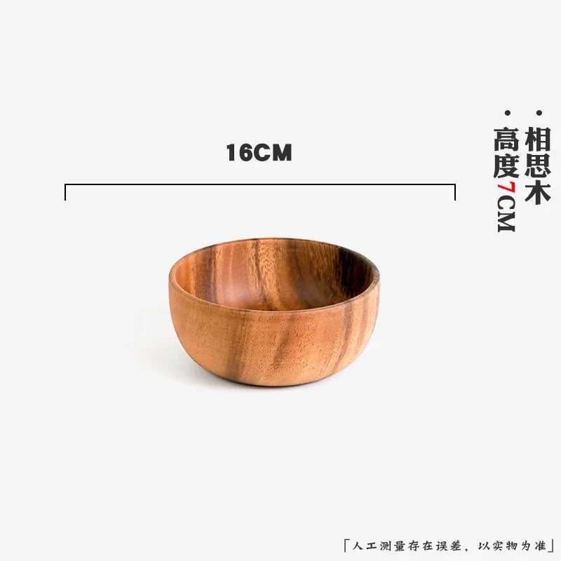 Handcrafted Wooden Bowl – Japanese Minimalist Style for Boho Dining