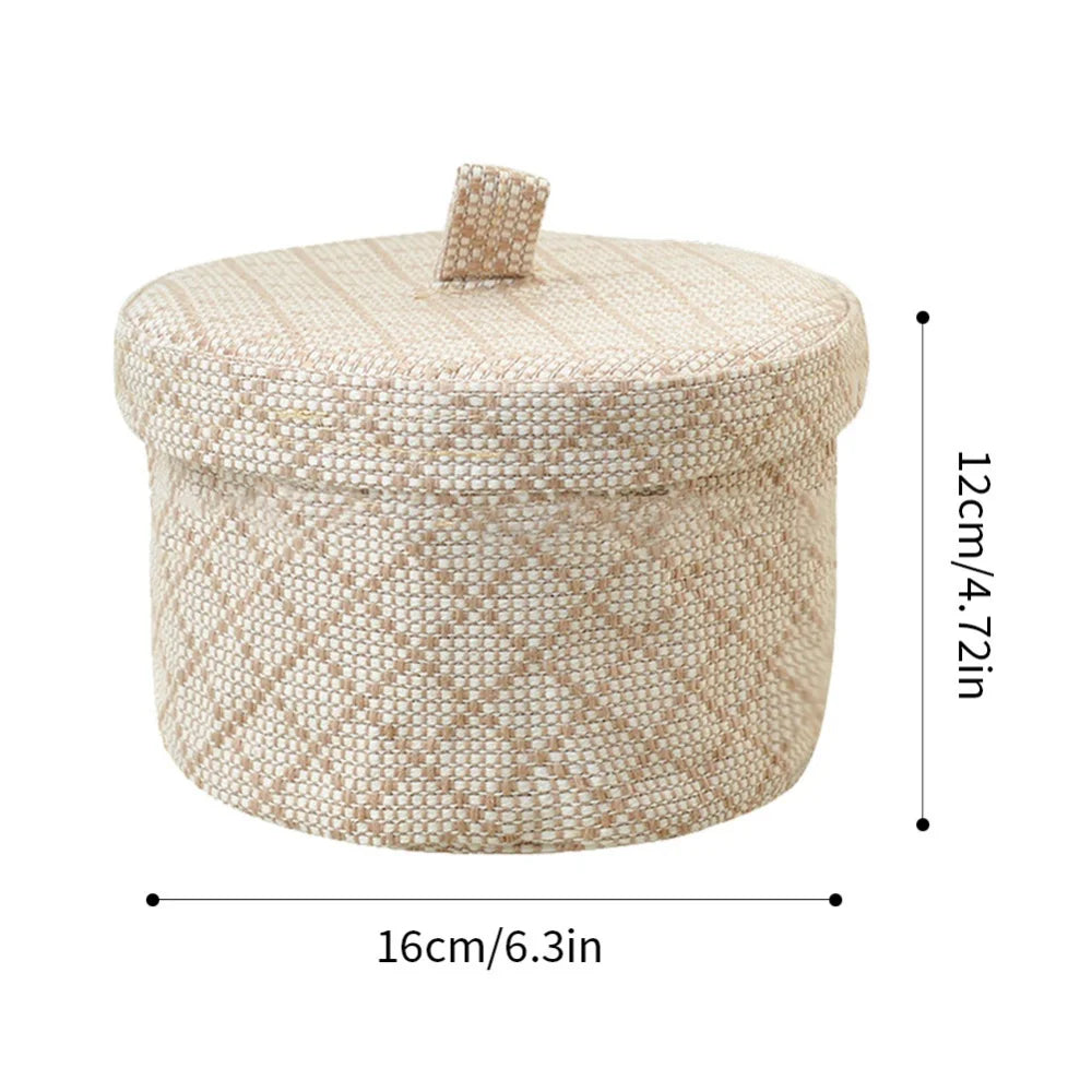 Handwoven Jute & Seagrass Storage Basket with Lid – Natural & Stylish