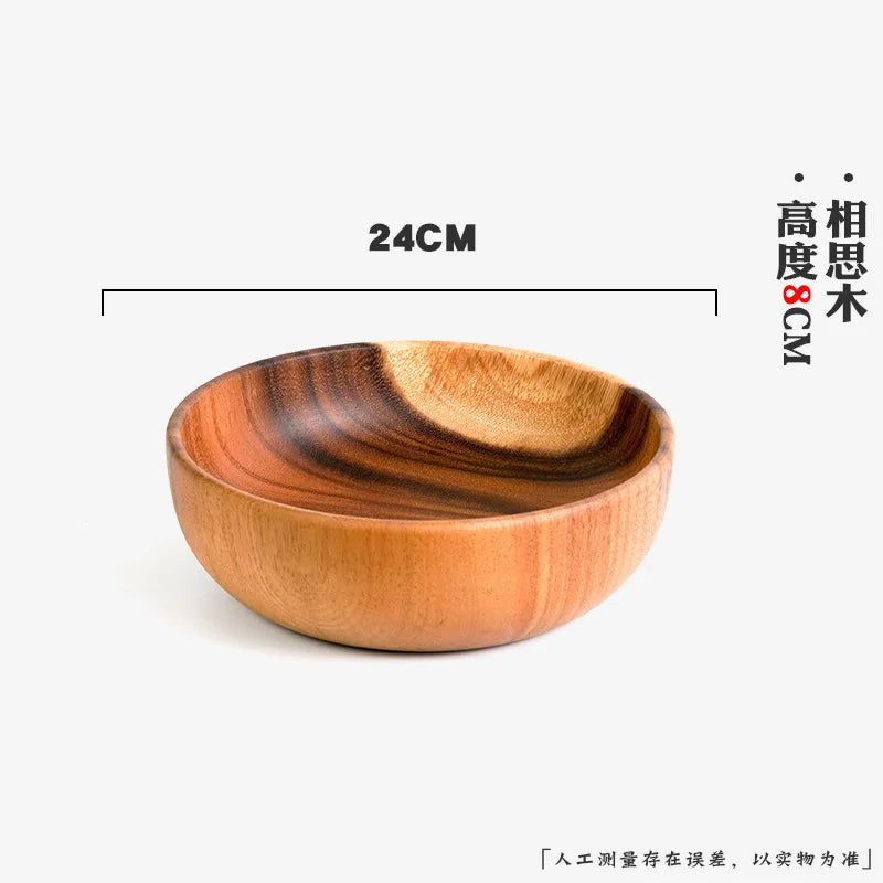 Handcrafted Wooden Bowl – Japanese Minimalist Style for Boho Dining