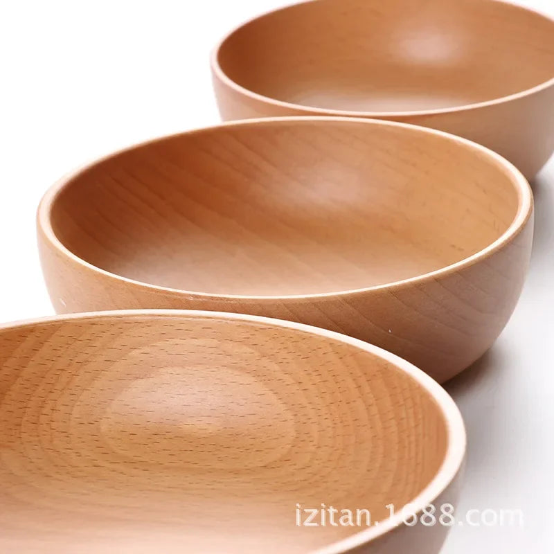 Natural Handmade Wooden Salad Bowl (Sold Individually)