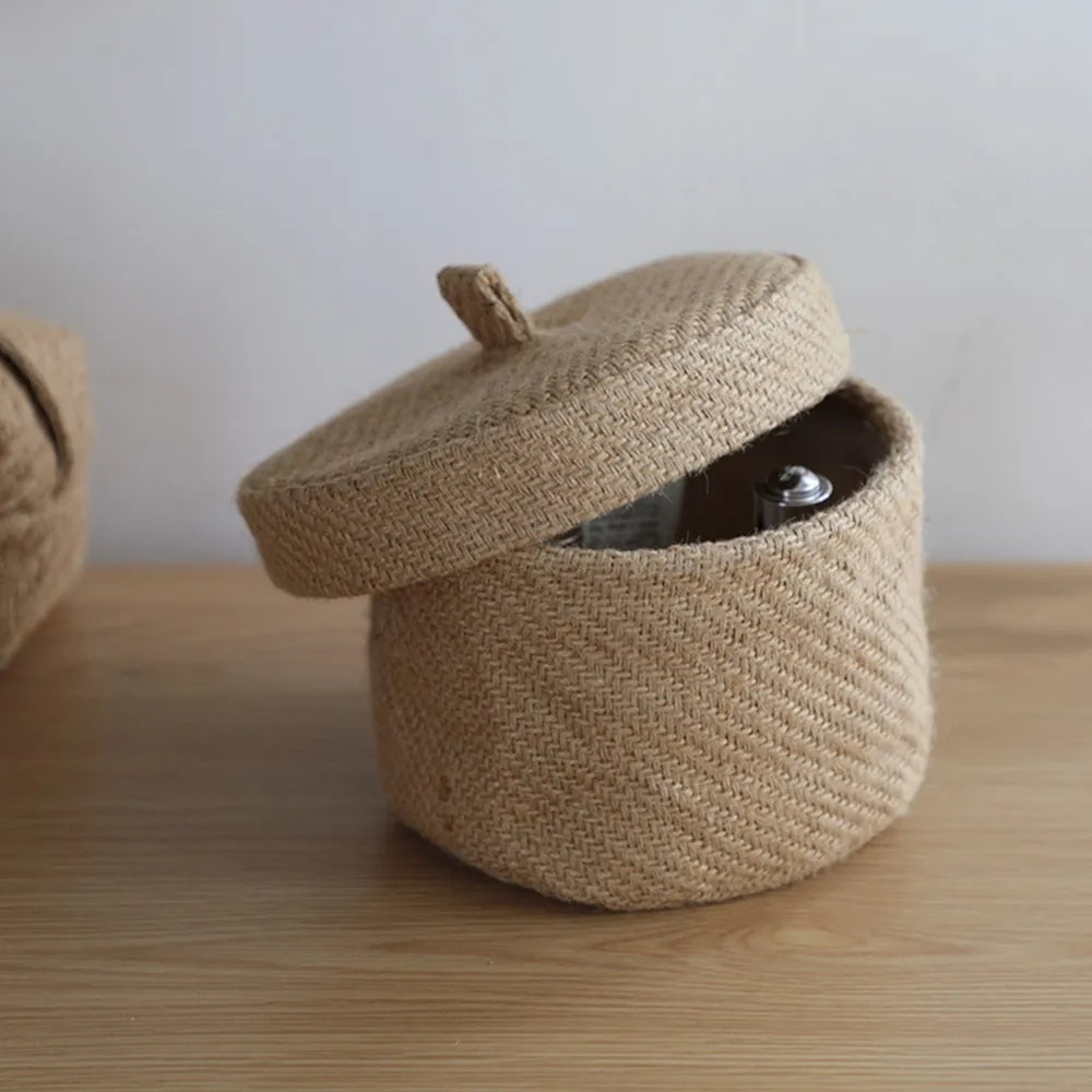 Handwoven Jute & Seagrass Storage Basket with Lid – Natural & Stylish