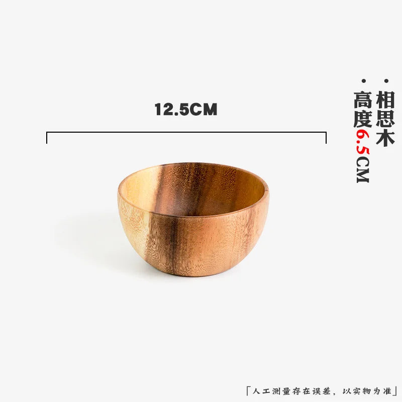 Handcrafted Wooden Bowl – Japanese Minimalist Style for Boho Dining