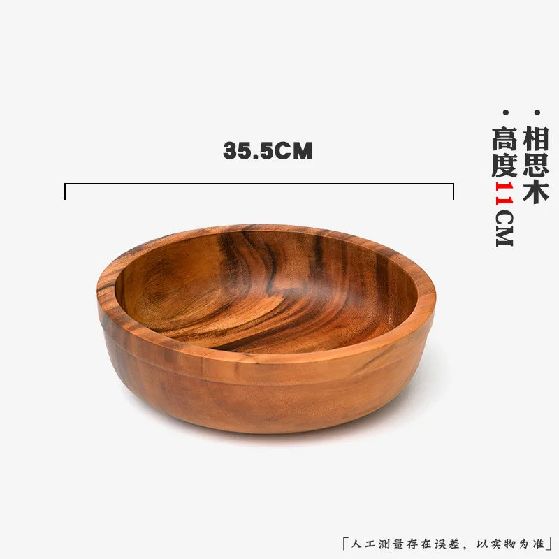 Handcrafted Wooden Bowl – Japanese Minimalist Style for Boho Dining